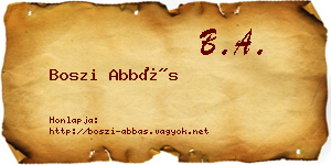 Boszi Abbás névjegykártya